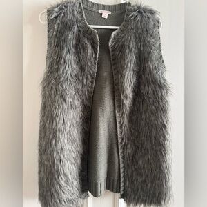 Xhilaration Grey Faux Fur Vest